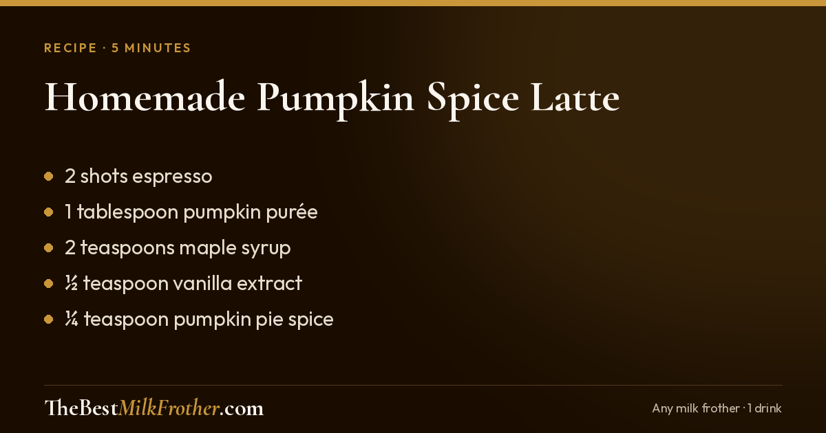 Homemade pumpkin spice latte in 5 minutes with a milk frother.